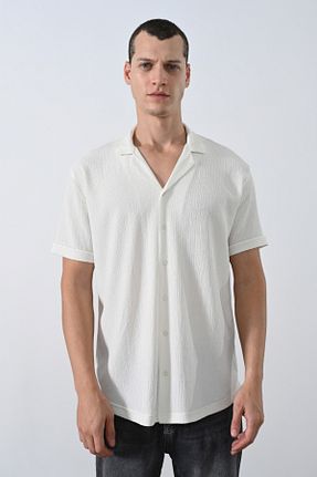 پیراهن سفید مردانه اورسایز İLKCET MODA - کد 841368300