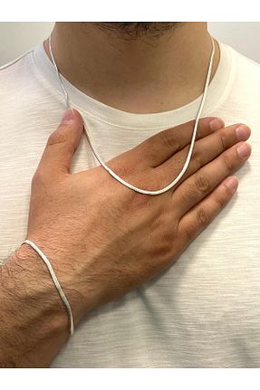 گردنبند نقره طوسی مردانه 925 عیار Siset Gümüş - کد 941786957