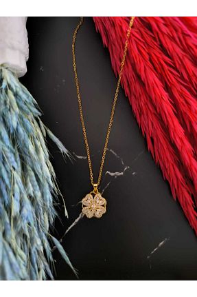 گردنبند استیل ( فولاد ) زرد زنانه استیل (فولاد) DİAPANTE - کد 932291049