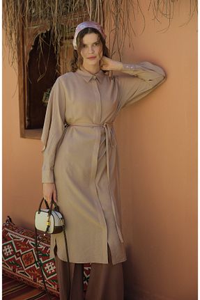 تونیک قهوه ای زنانه بافتنی Fatma Atasoy - کد 950630859