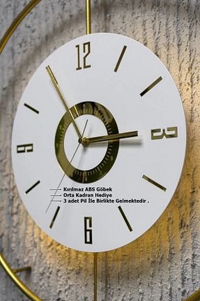 ساعت دیواری طلائی 50 * 75 MetaQuartz Aksesuar - کد 666992559