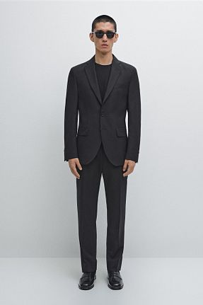 کت بلیزر مشکی مردانه پشم Massimo Dutti - کد 855528606