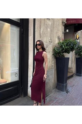 لباس زرشکی زنانه مخلوط ویسکون ELLA - کد 945018676