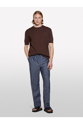 پلیور قهوه ای مردانه ساده Sisley - کد 933610176