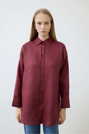 پیراهن زرشکی زنانه رگولار TERZİ DÜKKANI - کد 830110950