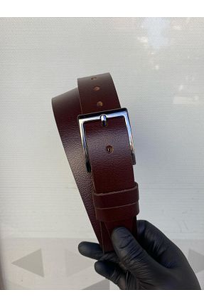کمربند قهوه ای مردانه چرم خالص Gesa - کد 951746118