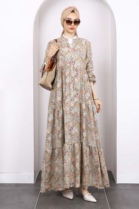لباس حجاب قهوه ای زنانه رگولار İmajButik - کد 952029122