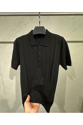 پلیور مشکی مردانه ساده MEN MAN TEKSTİL - کد 952063651