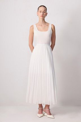 دامن حجاب سفید زنانه اورسایز Touche Prive - کد 952093071