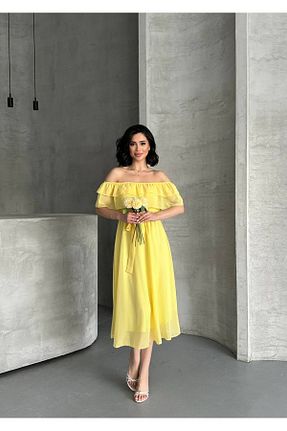 لباس زرد زنانه بافتنی Bella Breeze - کد 952179572
