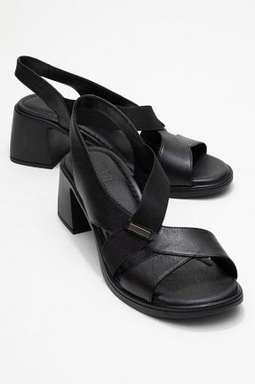 صندل مشکی زنانه پاشنه ضخیم luvishoes - کد 952226885