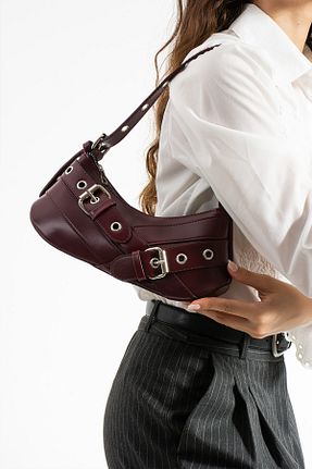 کیف دوشی زرشکی زنانه چرم مصنوعی Kaya Bag - کد 952303825