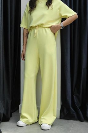 ست بالاتنه و پائین تنه زرد زنانه بافتنی Mogi Butik - کد 952393809