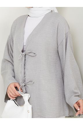 پیراهن حجاب طوسی زنانه رگولار AVK MODA - کد 952476606