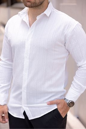 پیراهن سفید مردانه اورسایز COMBİNE MİCHAİL - کد 952604274
