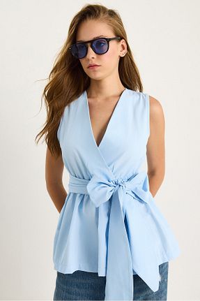 بلوز آبی زنانه ساده Bianco Lucci - کد 952611688