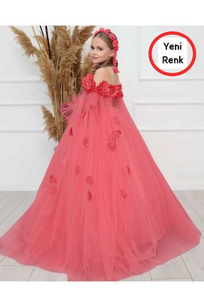 لباس مجلسی و فارغ التحصیلی قرمز بچه گانه توری Kids - کد 953352047