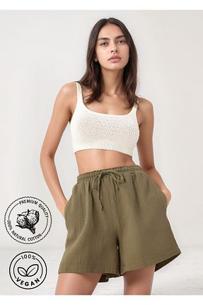 شلوارک و برمودا خاکی زنانه Relaxed Bled - کد 952821735