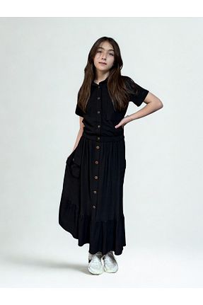 ست بالاتنه و پائین تنه مشکی بچه گانه بافتنی Giyinse - کد 953409646