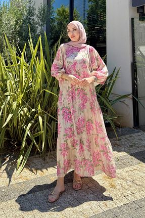 لباس صورتی زنانه بافتنی Tesettür Diyarı - کد 952874995