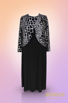 لباس مجلسی حجاب مشکی زنانه یقه دوچرخه HESNA - کد 953459715