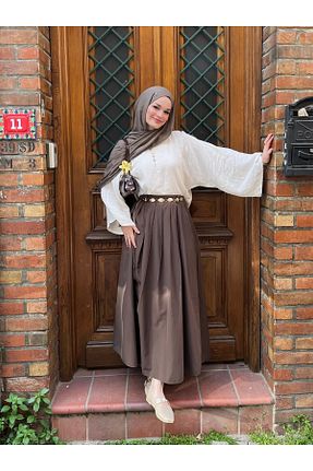 بلوز حجاب نباتی زنانه اورسایز Moda Lippa - کد 953127699