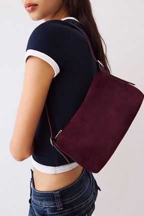 کیف دستی زرشکی زنانه پلی استر Bershka - کد 953441084