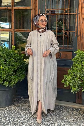 کلاه و ابایا بژ زنانه مخلوط پلی استر Ceremony - کد 953478980