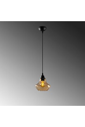 لوستر زرد شیشه AmberLED - کد 953596459