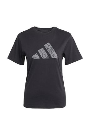 تیشرت مشکی زنانه یقه دوچرخه adidas - کد 939053648