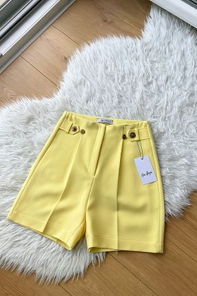 شلوارک و برمودا زرد زنانه فاق بلند Butik Beyza - کد 944123612