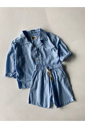 ست بالاتنه و پائین تنه آبی بچه گانه بافتنی rg kidsstore - کد 857160452