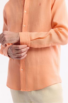 پیراهن نارنجی مردانه یقه دکمه دار Avva - کد 817766830