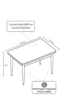 میز آشپزخانه سفید MDF soylu concept - کد 860401533