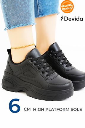 کفش اسنیکر مشکی زنانه بند دار Devida - کد 807854956
