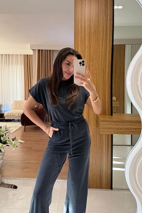 ست بالاتنه و پائین تنه زرشکی زنانه بافتنی Gizem Ecemiş - کد 933279156