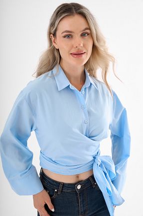 پیراهن آبی زنانه اورسایز lesclees - کد 917549637