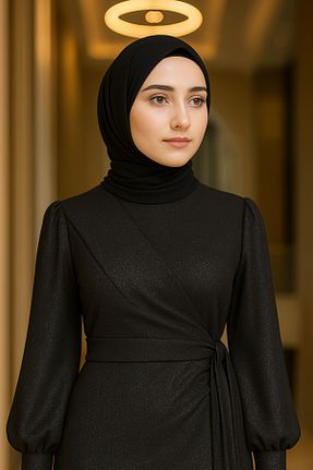 لباس مجلسی حجاب رنگی زنانه یقه دوچرخه Ayşe Melek - کد 952465521