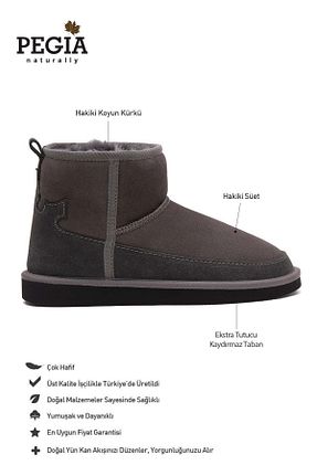 بوت / نیم بوت طوسی زنانه جیر Pegia - کد 902341185
