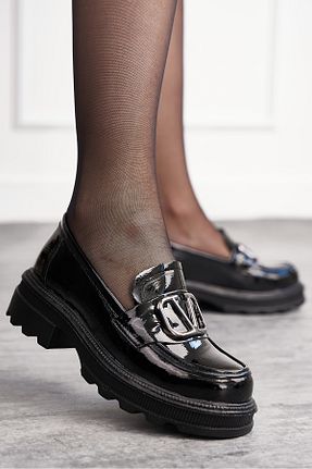 کفش لوفر مشکی زنانه چرم مصنوعی İmerShoes - کد 875133441