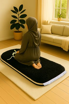 سجاده مشکی پنبه ای Carpetella - کد 953454520