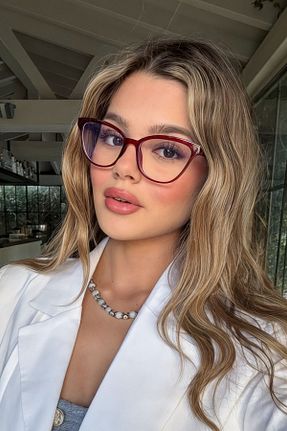 عینک محافظ نور آبی زرشکی زنانه 56 REN EYEWEAR - کد 942776327