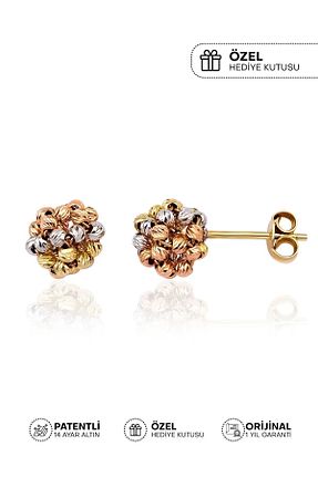 گوشواره طلا زرد زنانه 14 عیار Fiyonk Kuyumculuk - کد 167867850