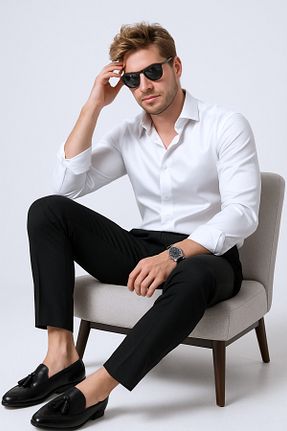 پیراهن سفید مردانه اسلیم فیت MD1974 - کد 801469386