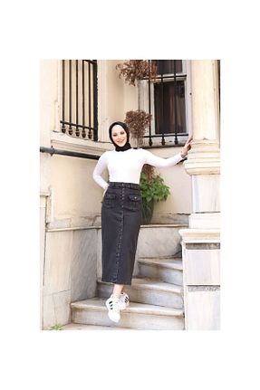 دامن حجاب طوسی زنانه Straight VELLICHOR - کد 392885622