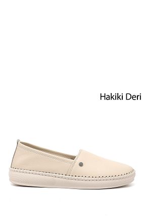کفش کژوال بژ زنانه چرم خالص GÖNDERİ(R) - کد 936923958