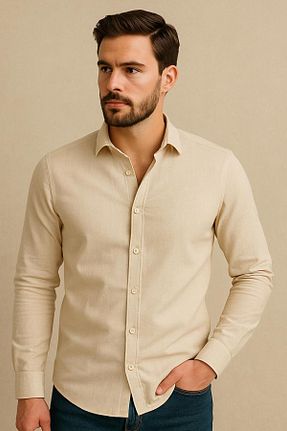 پیراهن بژ مردانه رگولار Bürke - کد 954206885