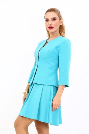 کت فیروزه ای زنانه Comfort ÖNDER ÖZSOY - کد 145003532