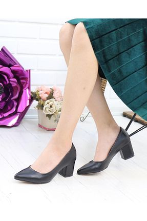 کفش پاشنه بلند کلاسیک مشکی زنانه پارچه Nesil Shoes - کد 243756769