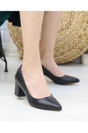 کفش پاشنه بلند کلاسیک مشکی زنانه پارچه Nesil Shoes - کد 243756769
